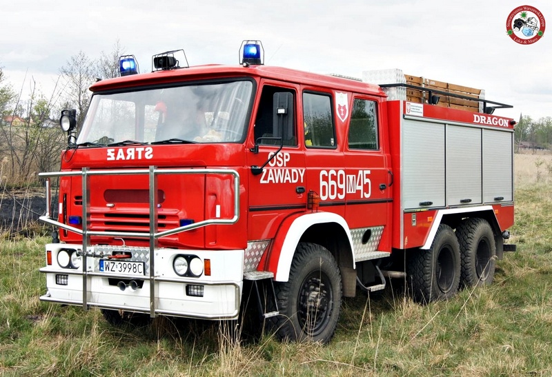 Pożar łąki w miejscowości Skarbikowo