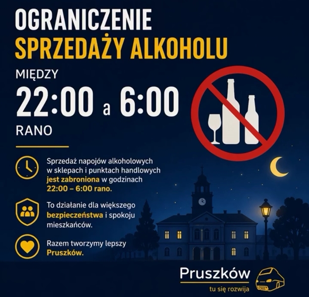 Pruszków z nocnym zakazem sprzedaży alkoholu