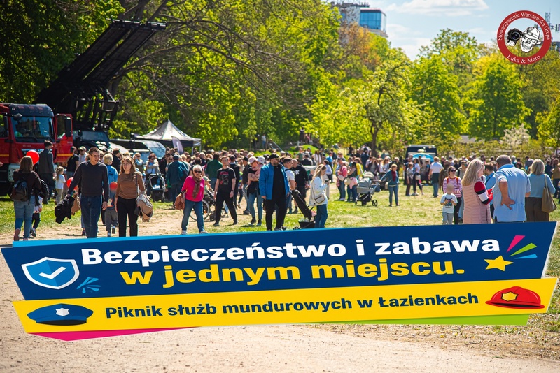 Łazienki Królewskie zamieniły się w centrum służb mundurowych. Piknik przyciągnął tłumy